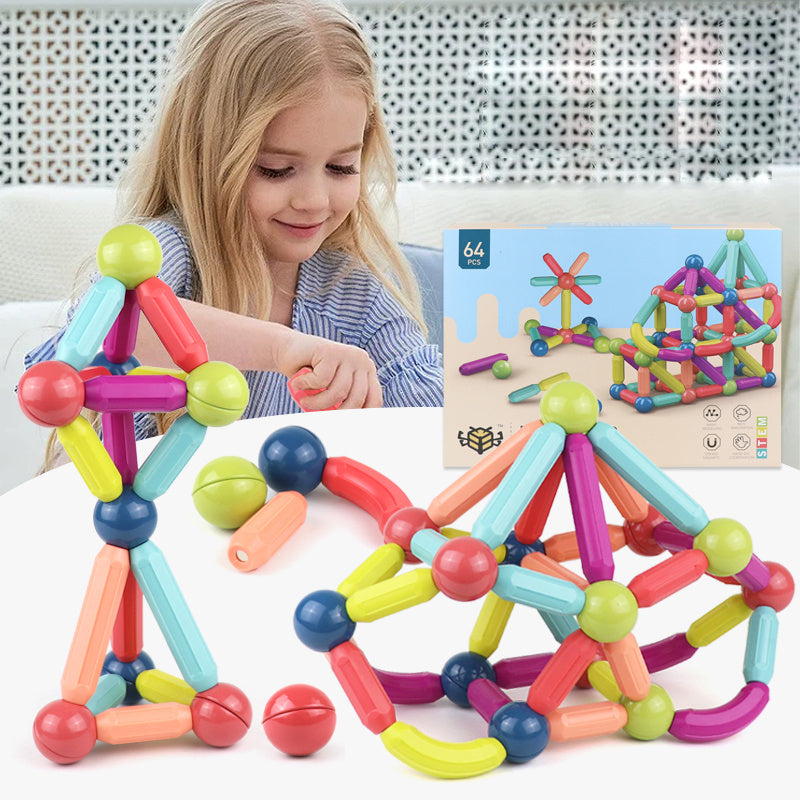 Magnetic Building Blocks Toy Set – Creative STEM Learning Kit for Kids & Families