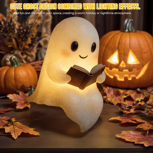 Cute LED Ghost Night Light – Warm Glow Bedside Lamp for Kids & Halloween Decor