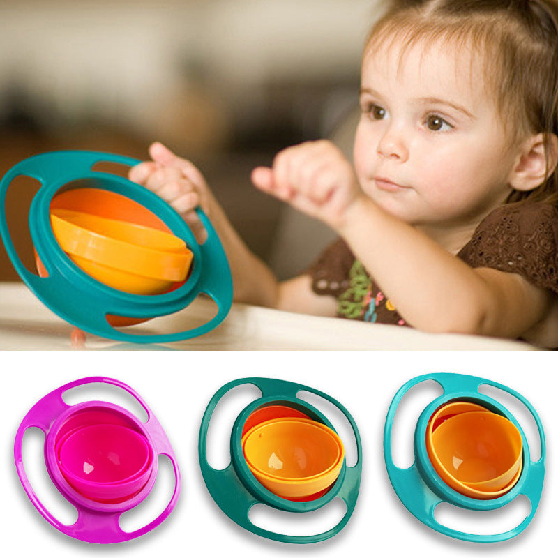 360° Spill-Proof Baby Bowl – Rotating No-Spill Dish for Kids & Toddlers